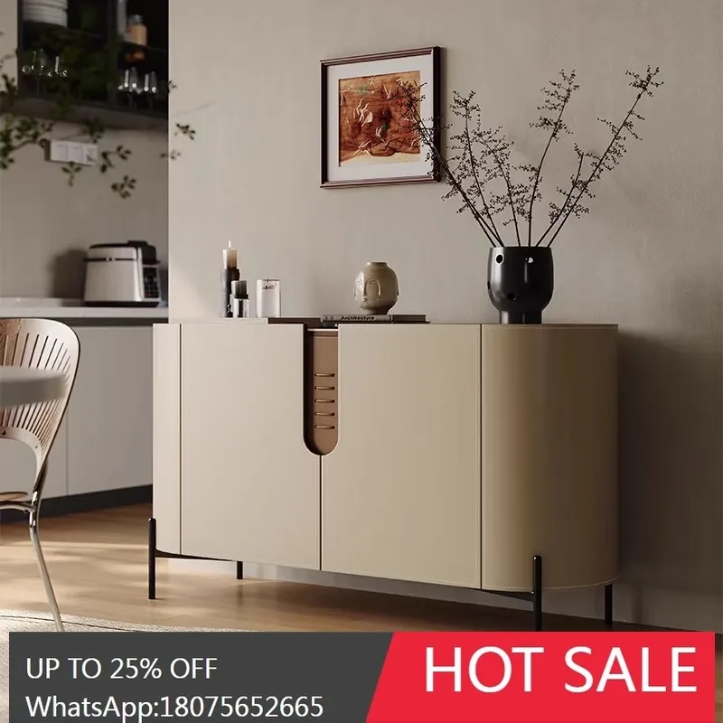 MJY حافة طعام جلدية ذات سرج إيطالي، خزانة تخزين ذات سعة كبيرة، شقة صغيرة حديثة وبسيطة #2