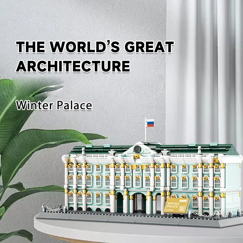 World Famous Architecture Building Block Russia Saint Petersburg Winter Palace Assemble Model Brick Educational Toys Collection