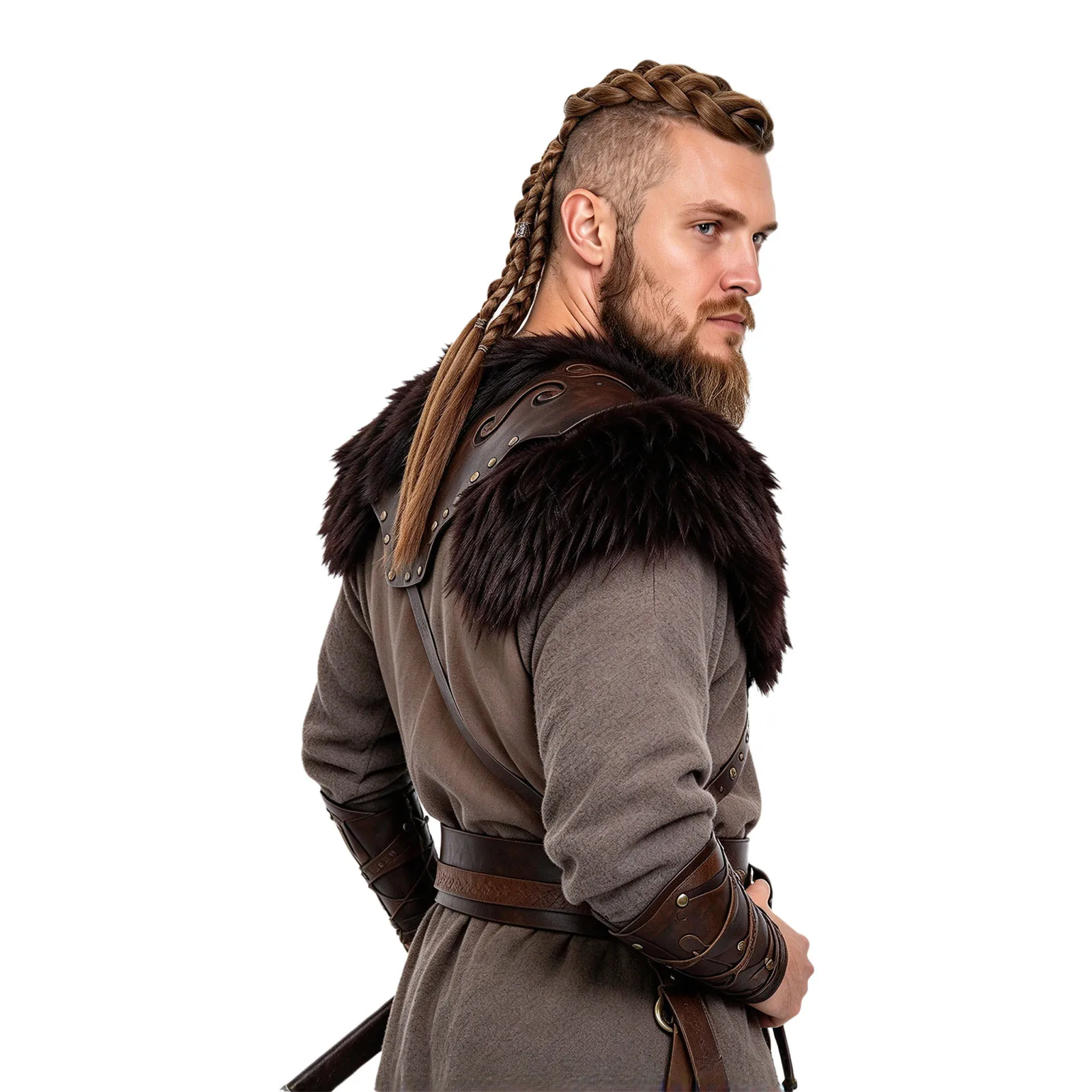 24inch Hair Extension Clip-in Braided Ponytail Hairpiece for Halloween Viking Renaissance Warrior Accessories 3