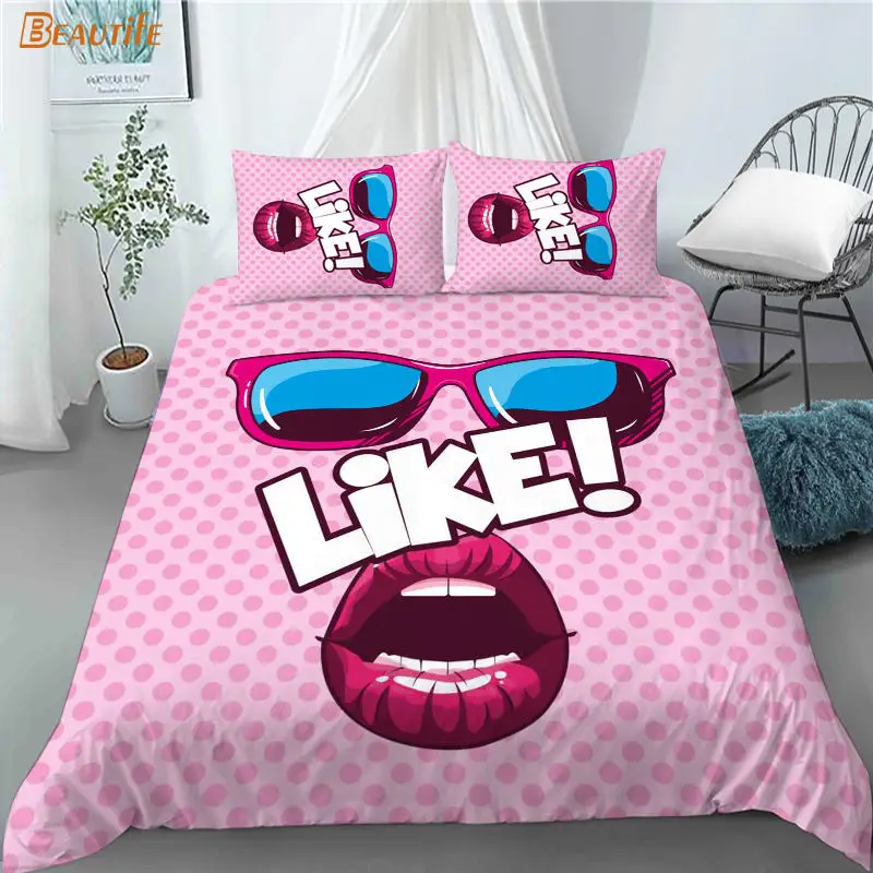 3D Print Pop Art Style Bedding Set Duvet Cover Bedclothes 180X200CM 180X220CM Comforter Cover With Pillowcase For Kid Home