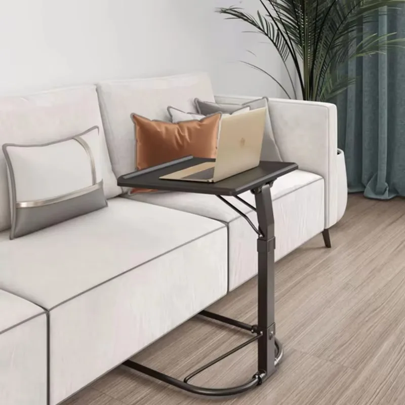 طاولة محمولة قابلة للطي للكمبيوتر المحمول قابلة للتعديل لرفع طاولة السرير المنزلية مع عجلات ارتفاع طاولة صغيرة جانبية قابلة للتعديل #3