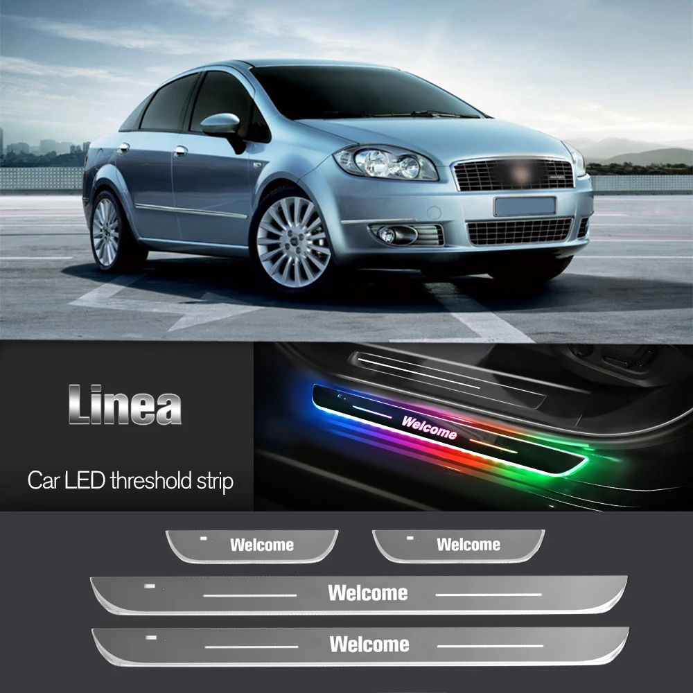 

Car Door Sill Light For Fiat Linea 2007-2015 2008 2011 2012 2013 Customized Logo LED Welcome Threshold Pedal Lamp Accessories