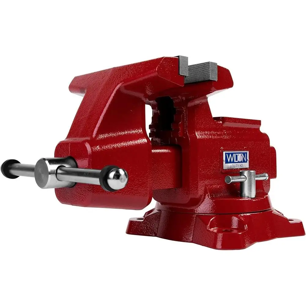 Utility HD Bench Vise 8 Inch Jaw Width 4500 Pound Throat Depth Ductile Iron Construction Heavy Duty Durable Secure Grip