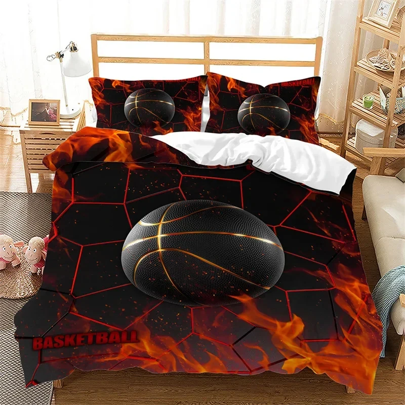 

Basketball Duvet Cover Twin Queen Ball Sports Gaming Bedding Set Basketball Gamer Comforter Cover for Teens Adult Bedroom Dorm