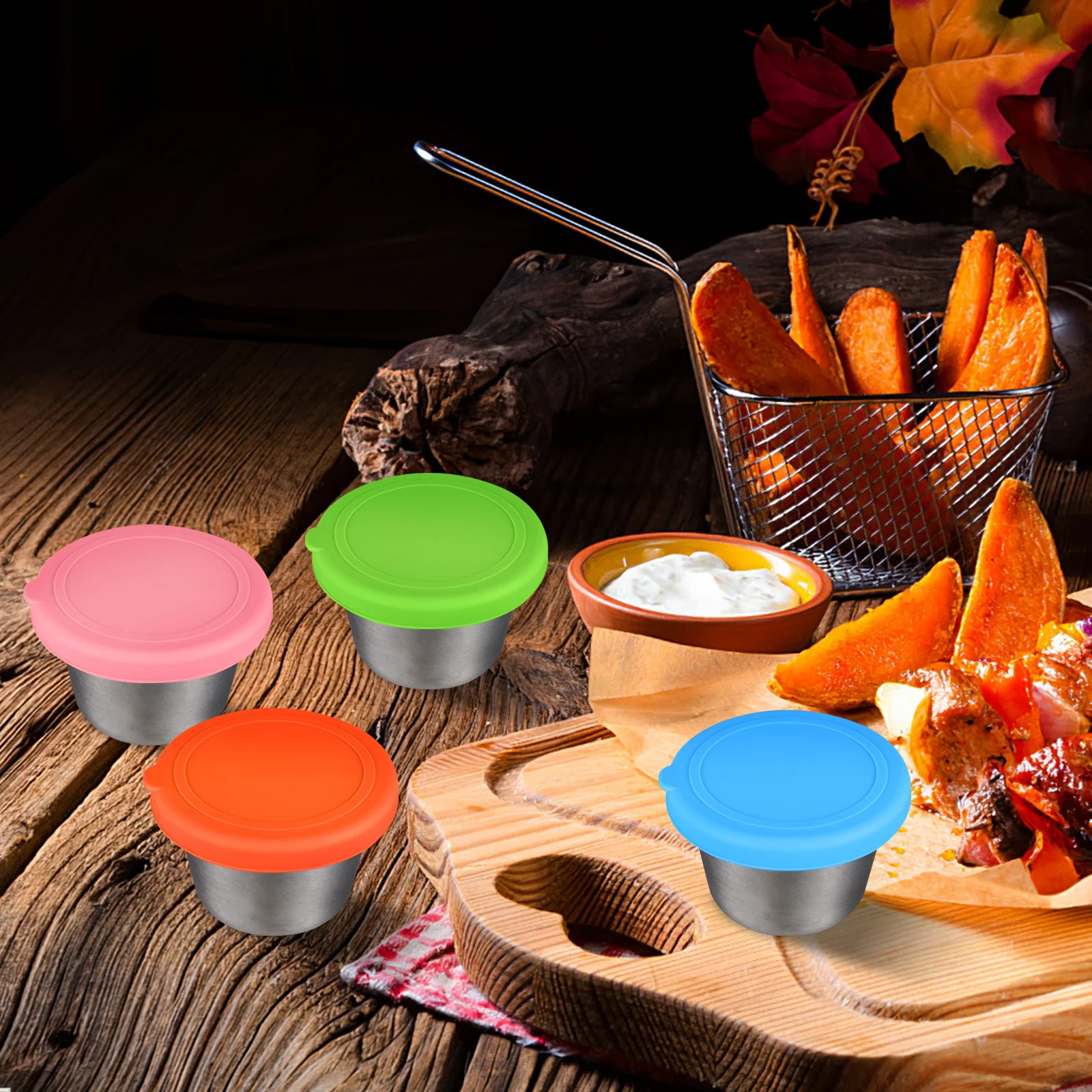 

8Pcs Anti-Leak Silicone Cup Lids for Dipping Sauces Flavor Locking Small Bowl Covers Ideal for Soy Vinegar Ketchup Storage At