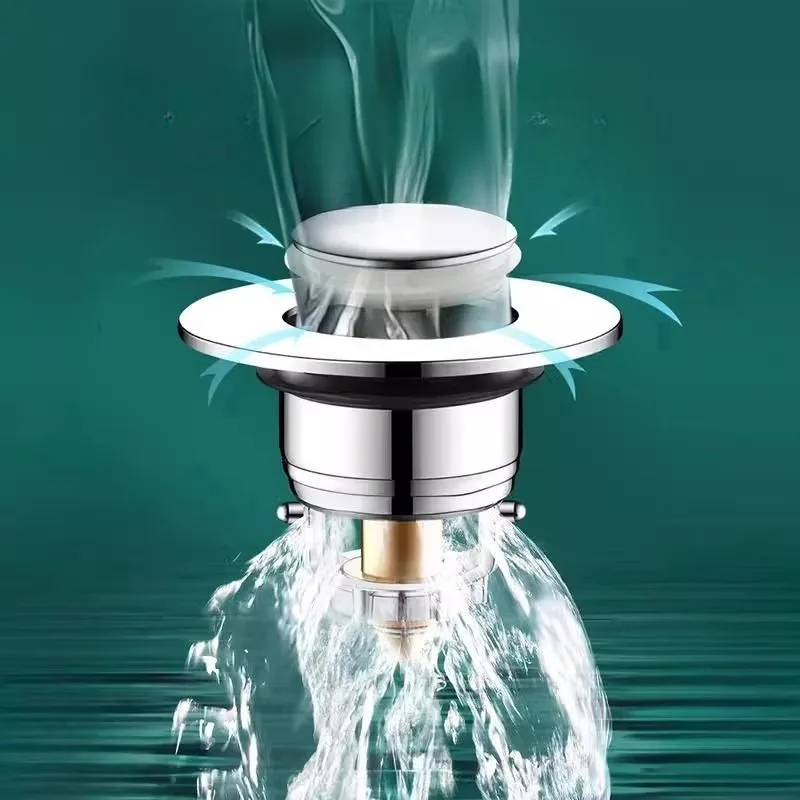 

Универсальный сливной фильтр для раковины с защитой от запаха, нажимной, с выдвижным сердечником