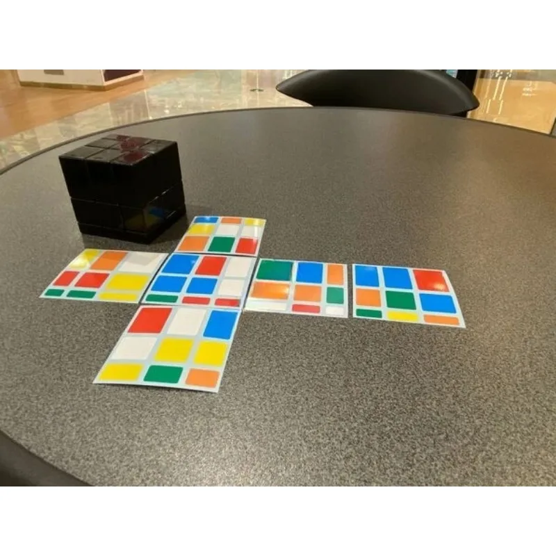 Calvin's puzzle 3x3 cubo espelho de terror 3x3x3 cubo corpo preto com diy adesivos de 6 cores fundido revestido cubo mágico brinquedos engraçados