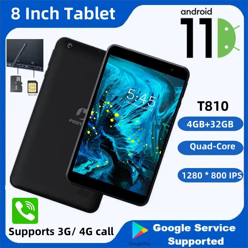 

2025 New Type-C 8 INCH Android 11 Tablet PC Supports 3G/ 4G Call 4GB RAM 32GB ROM Quad-Core Dual Camera 1280*800 IPS 4000mAh