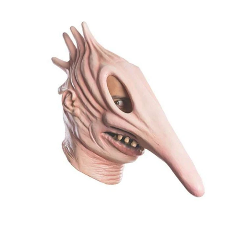 Evil Latex Mask Horror Long Nose Big Mouth Mask Halloween Cosplay Party Costume