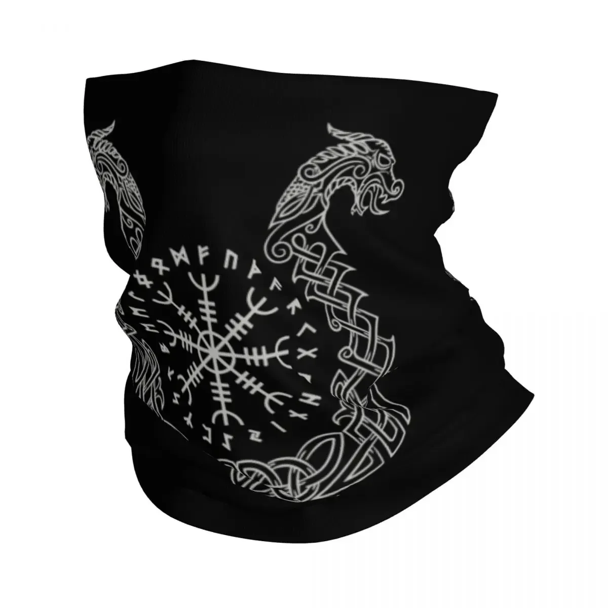 Helm Of Awe Winter Headband Neck Warmer Men Women Ski Camping Tube Scarf Norse Compass Face Bandana Gaiter