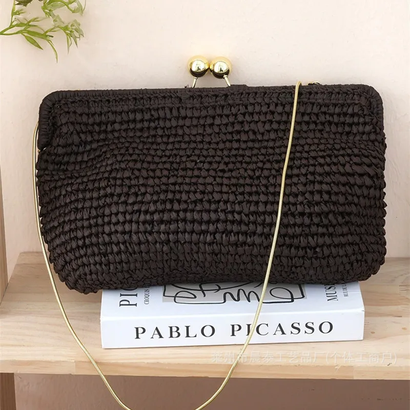 Large woman straw bags for women summer beach bag female travel crossbody shoulder bags ladies designer straw purses rattan bag