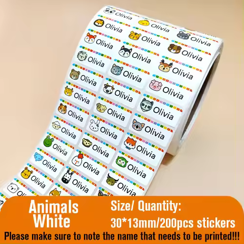 Custom Name Tag Sticker Waterproof Kawaii Stickers Decals Personalized First Name Label for Children School Stationery Bottle - Image 21