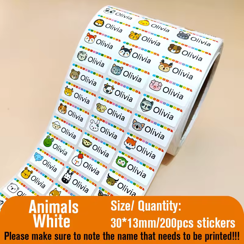Custom Name Tag Sticker Waterproof Kawaii Stickers Decals Personalized First Name Label for Children School Stationery Bottle - Image 21
