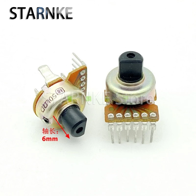 2PCS B50K D50K R12 Type CD Player Speaker Radio DVD Amplifier Volume Potentiometer Single Row 6 Pins