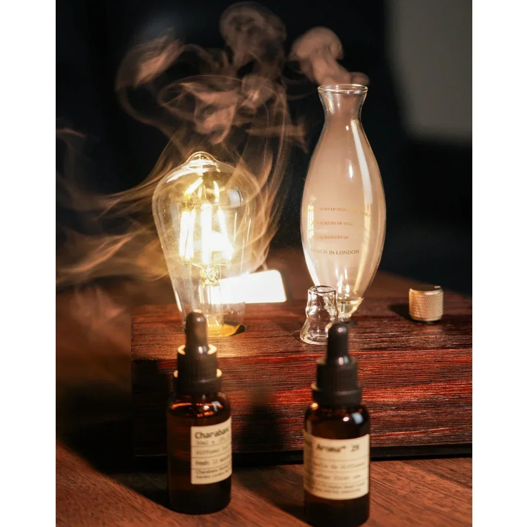le la bo Essential Oil Diffuser Waterless Operated Aromatherapy Diffuser Home Office Wood and Glass Aroma Diffuser Scent Machine - Image 3