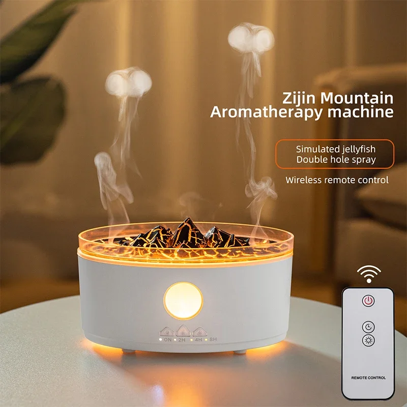 Jellyfish Smoke Ring Air Humidifier with 3 Colours Home Use Electric Aromatherapy Essential Oil Diffuser Light Remote Control