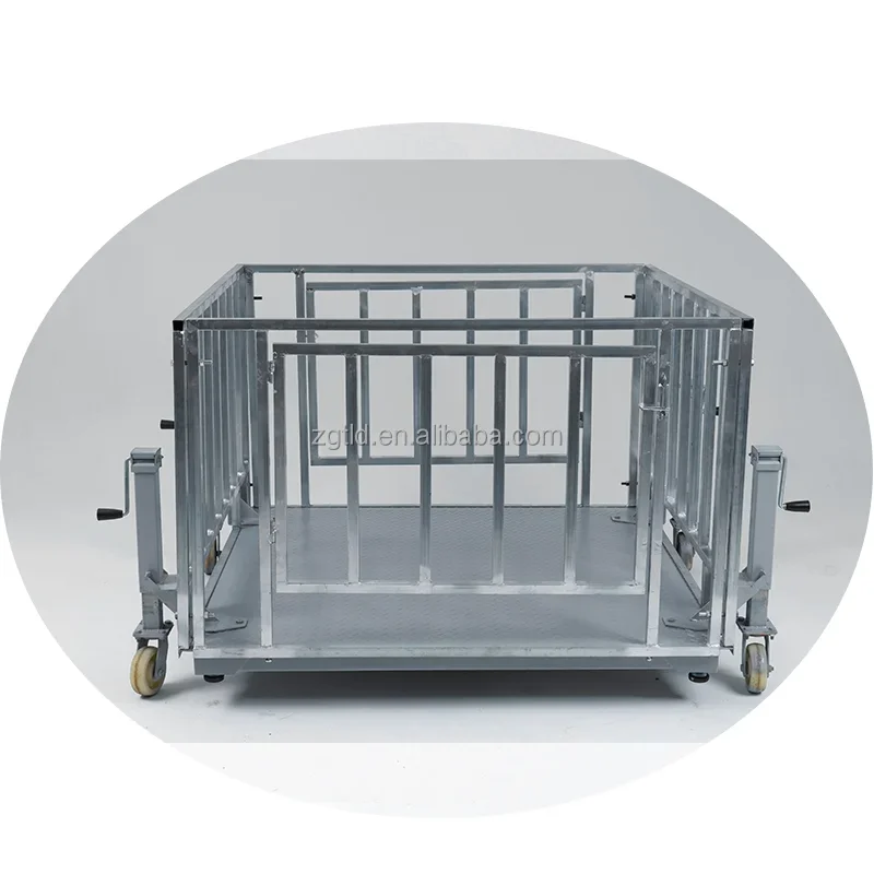 animal scale vet scale with cage for animal sheep  pig livestock scales with wheels that can be moved are customized