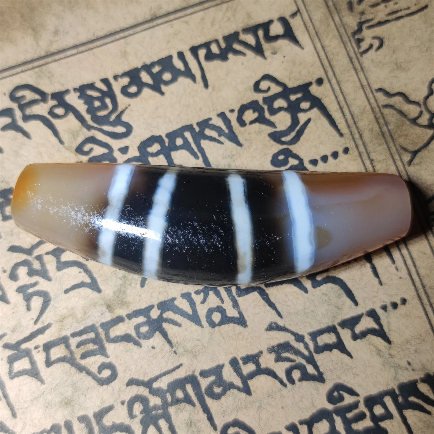 1pcs/lot natural horn thread bead agate dzi quaint rare cinnabar spots organic gems weathering jewelry amulet folk-custom taki