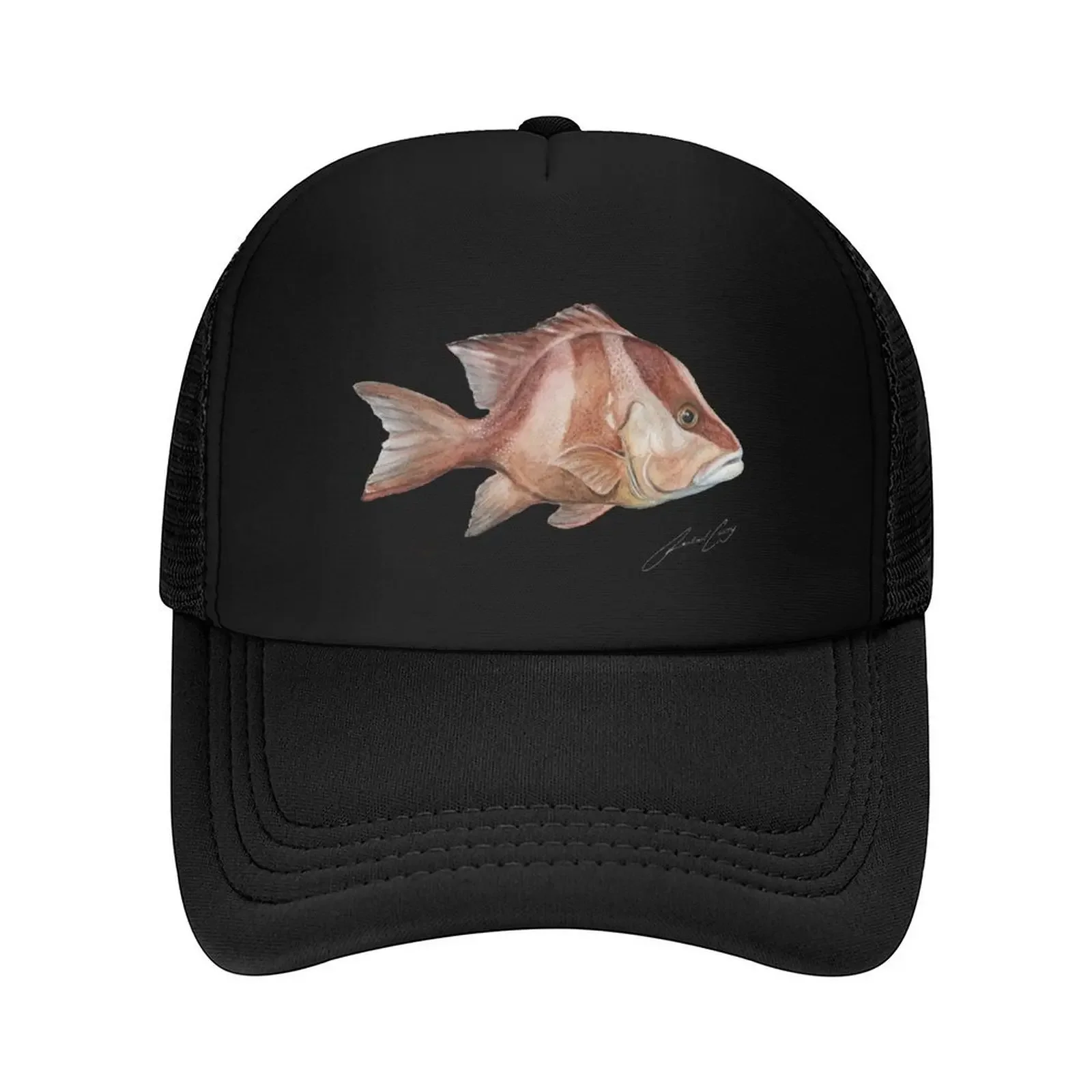 Pintura de peces: acuarela de arte de peces del emperador rojo. ¡Sombrero de pescado! Gorra de béisbol Rachael Curry, sombrero de marca de lujo para mujeres, hombres 2025