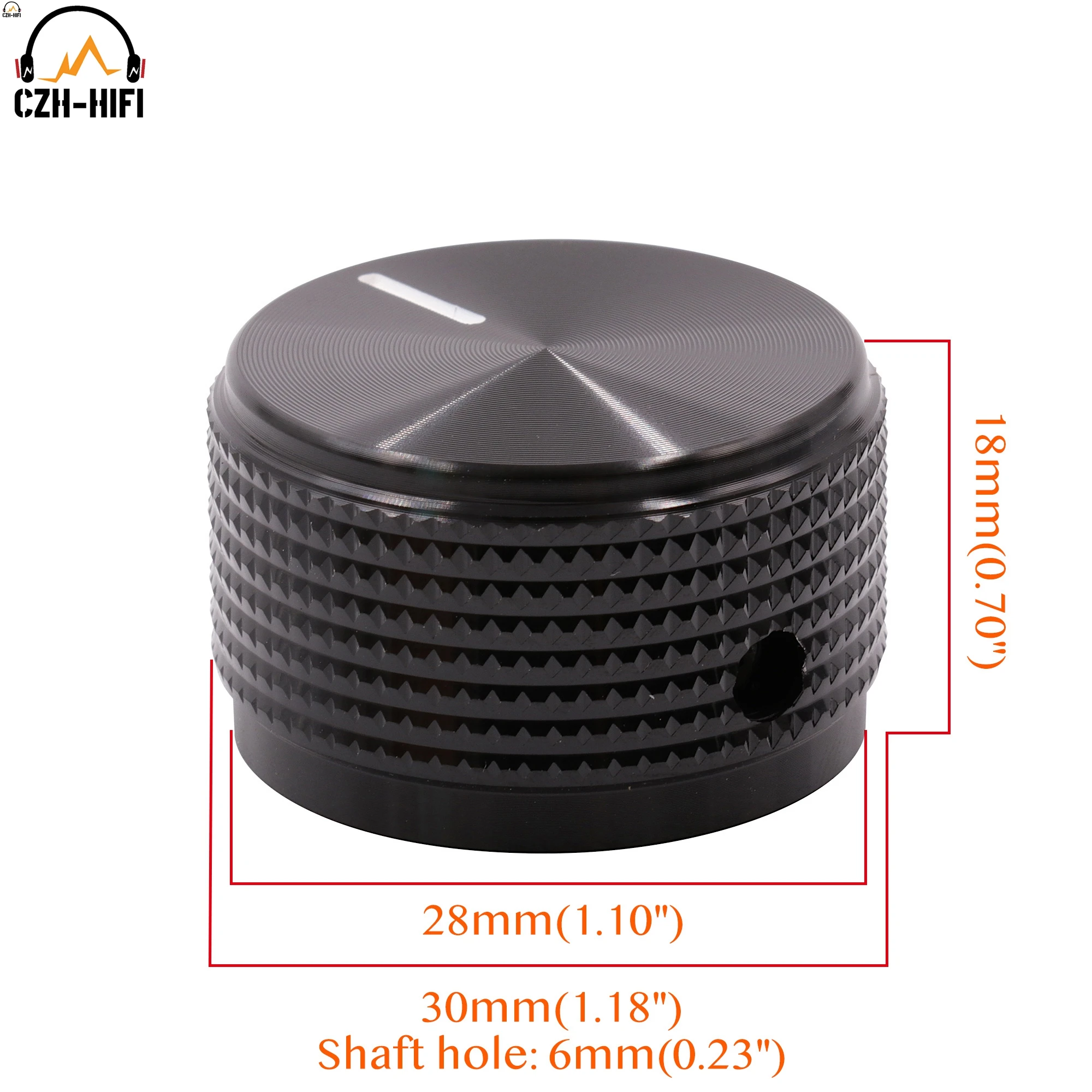 1pc 20mm 30mm CNC Gefräste Solide Aluminium Pointer Knopf Taste für Verstärker DAC Plattenspieler Radio CD-Player potentiometer Lautstärke – Detail 5