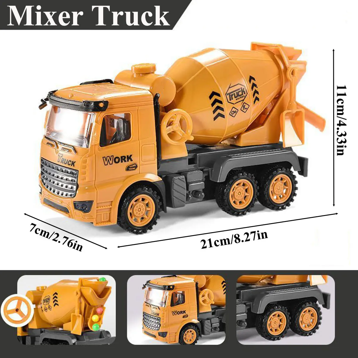 1 PCS Engineering Vehicle Toy for Children Inertial Model Play Plastic Car Kid Mixer Truck Crane Bulldozer Excavator Boy Gift