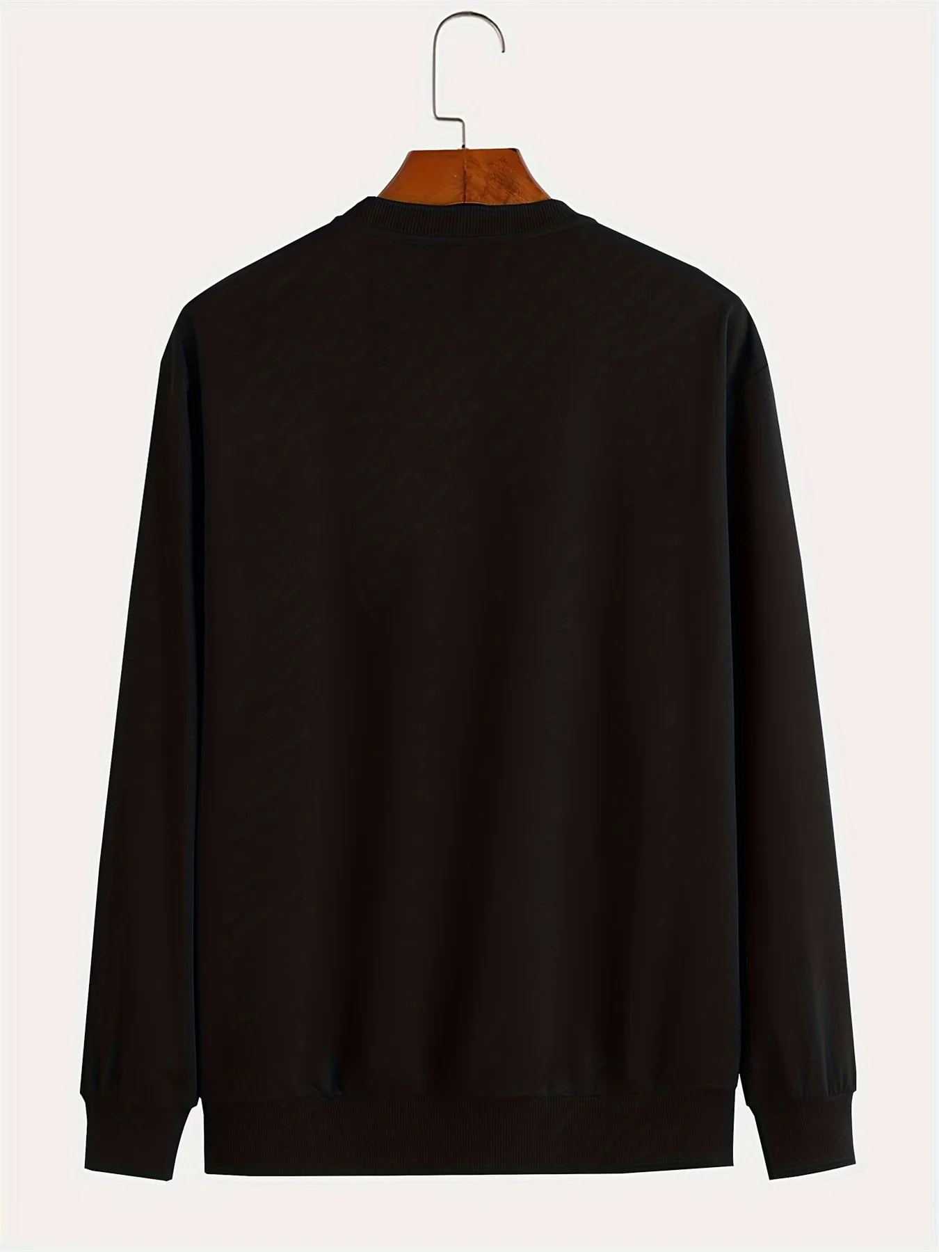 Men's autumn and winter fashionable casual loose cool bear cartoon graphic print fleece long sleeved round neck sweatshirt