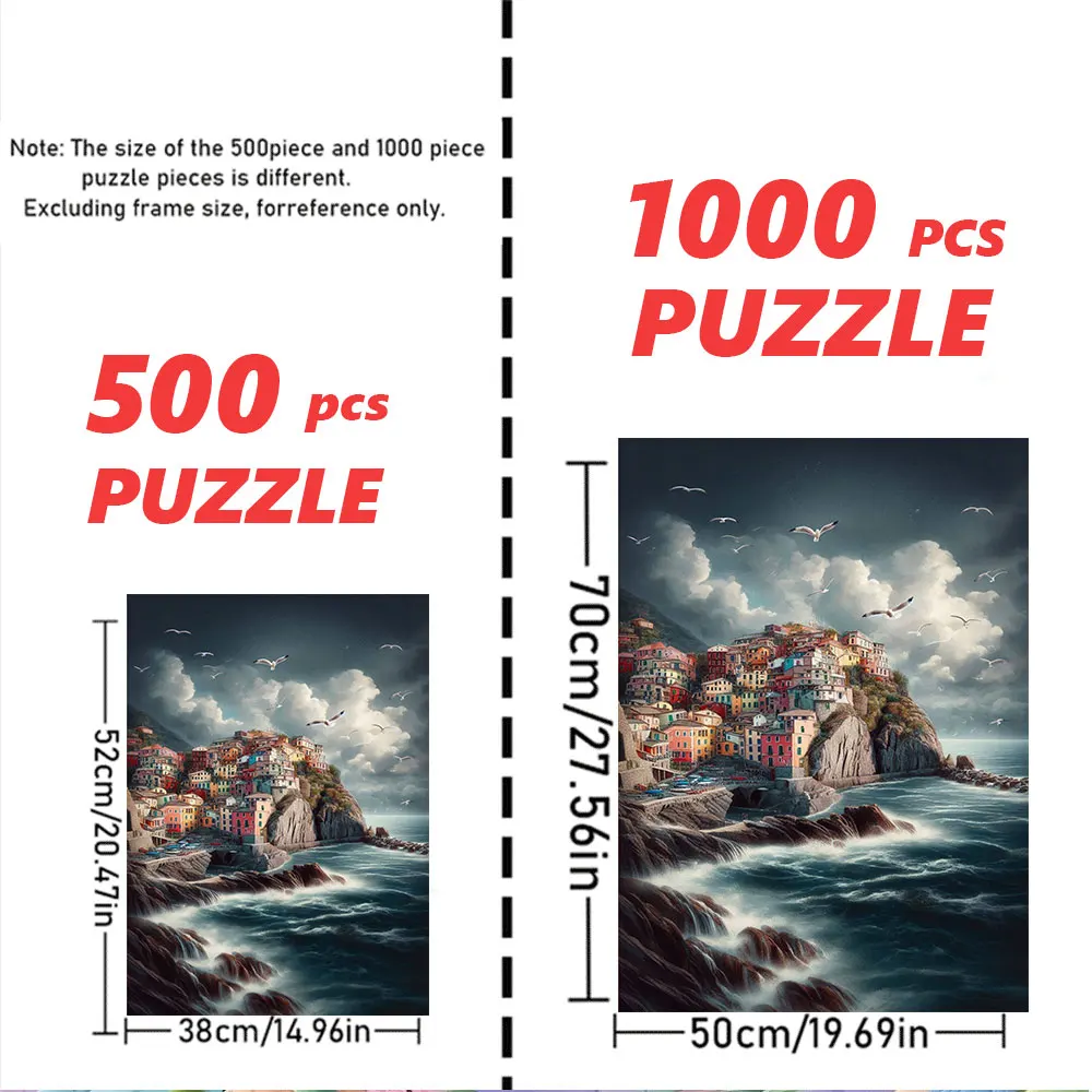 A 500/1000pcs Adult Puzzle Game, High Quality, a Fun Family Game for Stress Relief, Perfect for Birthdays, Christmas, Halloween view 2