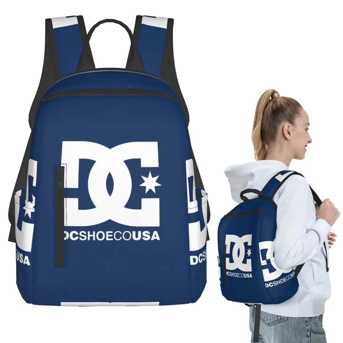 

DC Shoe Co Backpack Student BookBag Children School Bag Laptop Shoulder Bags Men Women