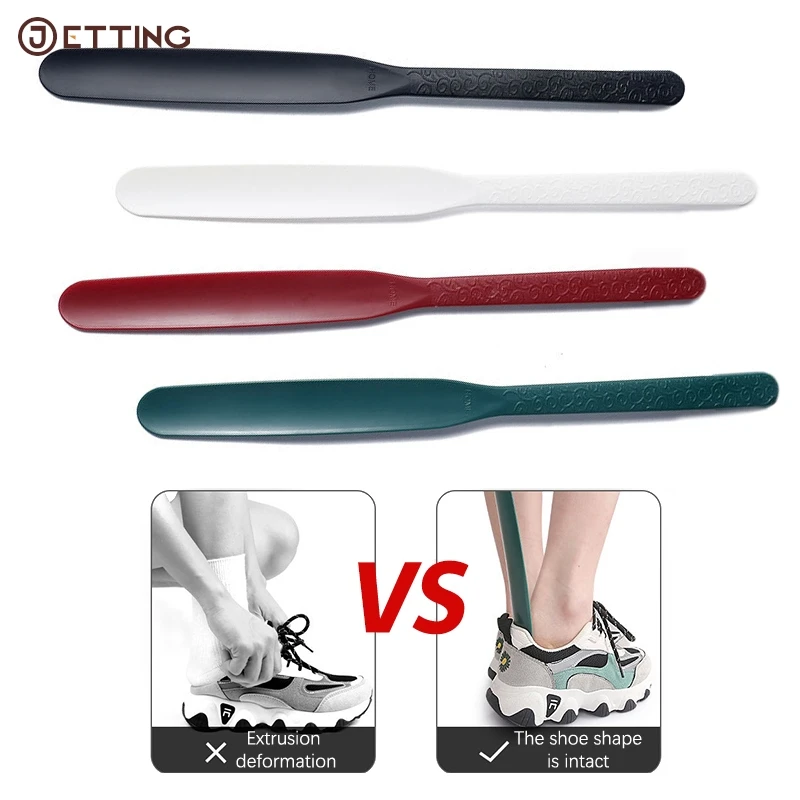 45CM 17inch Plastic Long Shoehorn Lanyard Shoehorn Lazy Shoe Helper Pregnant Woman Elder Shoes Lifter Pull Shoehorn Slip Handle