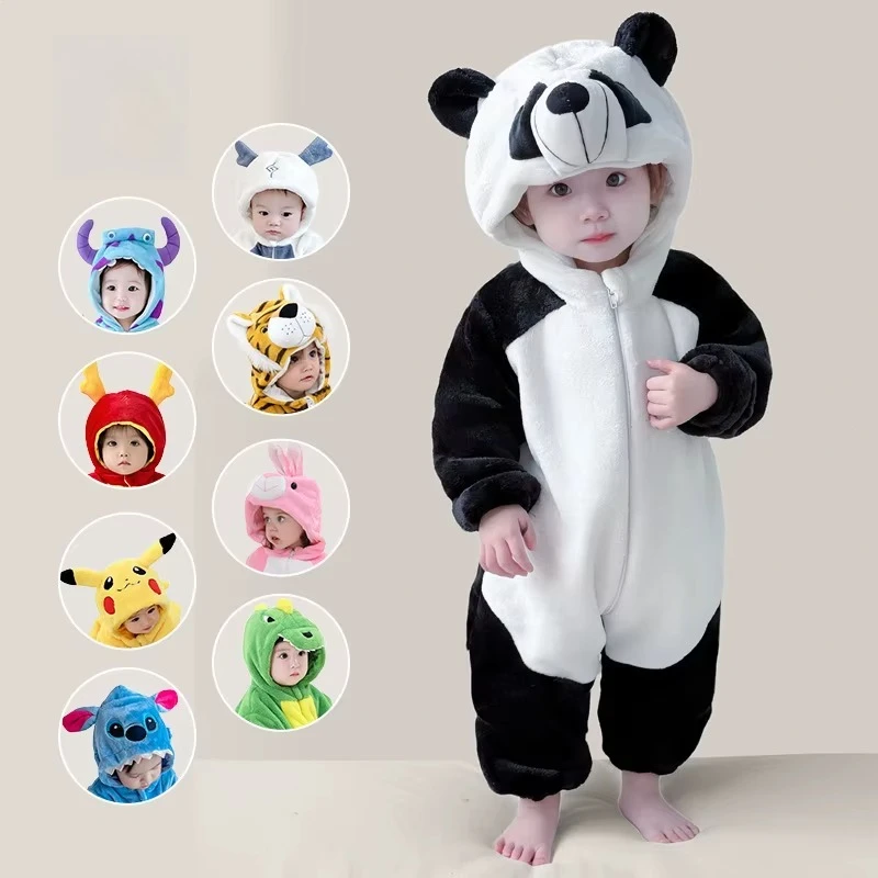 

Autumn Newborn Baby Clothes Spring and Autumn Baby Onesie Flannel Warm Children's Pajamas Loungewear