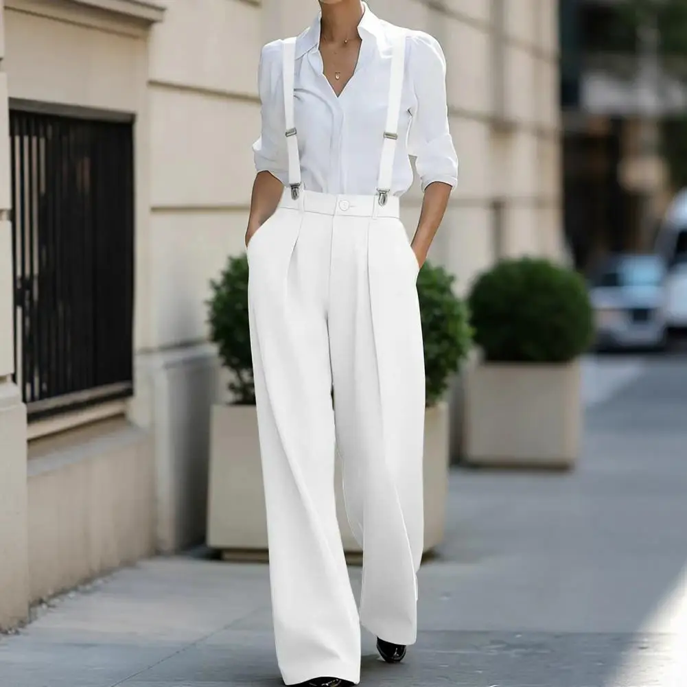 

Adjustable Suspenders Pants High Street Jumpsuit Casual Sleeveless Pockets Loose Party Playsuits Fashion Romper