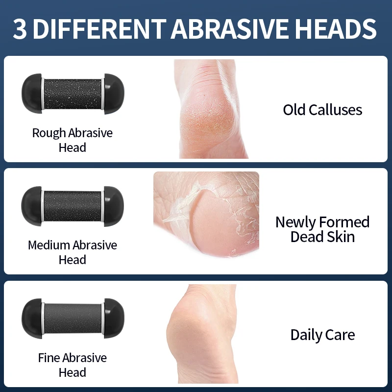 Wiederaufladbarer elektrischer Fußschleifer – USB-betriebener Hornhautentferner mit einstellbaren Geschwindigkeiten, für Pediküre und Selbstpflege von Männern und Frauen