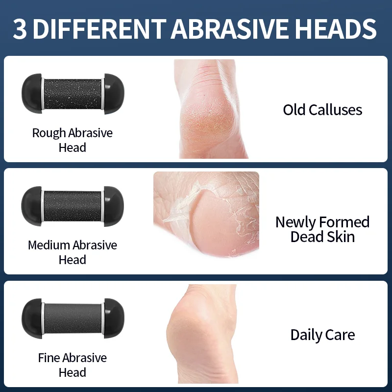 Rechargeable Electric Foot Grinder - USB Powered Callus Remover with Adjustable Speeds, for Men & Women's Pedicure and Self-Care - Detail Angle #05