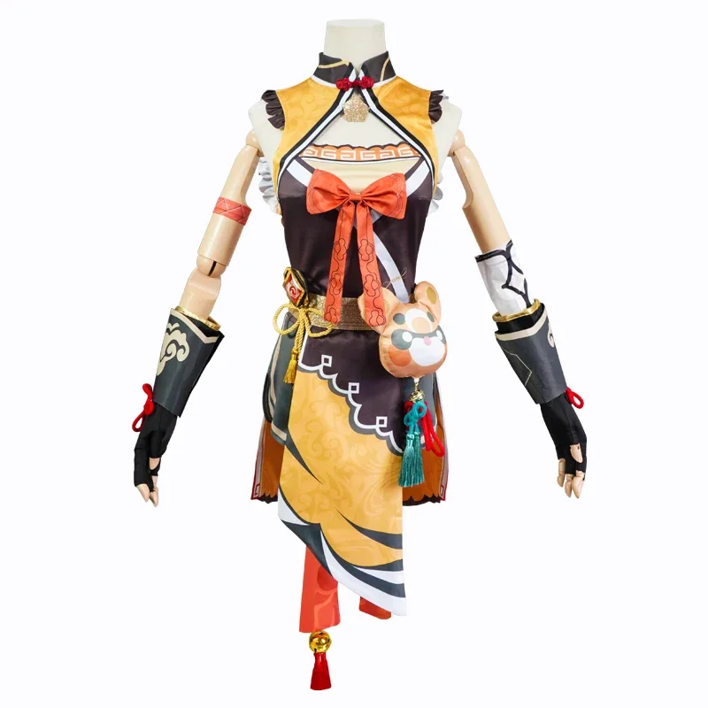 GENSHIN-女性のためのxianglingコスプレ衣装,大人のカーニバルユニフォーム,ハロウィーンパーティーの衣装,仮面舞踏会の衣装,かつら