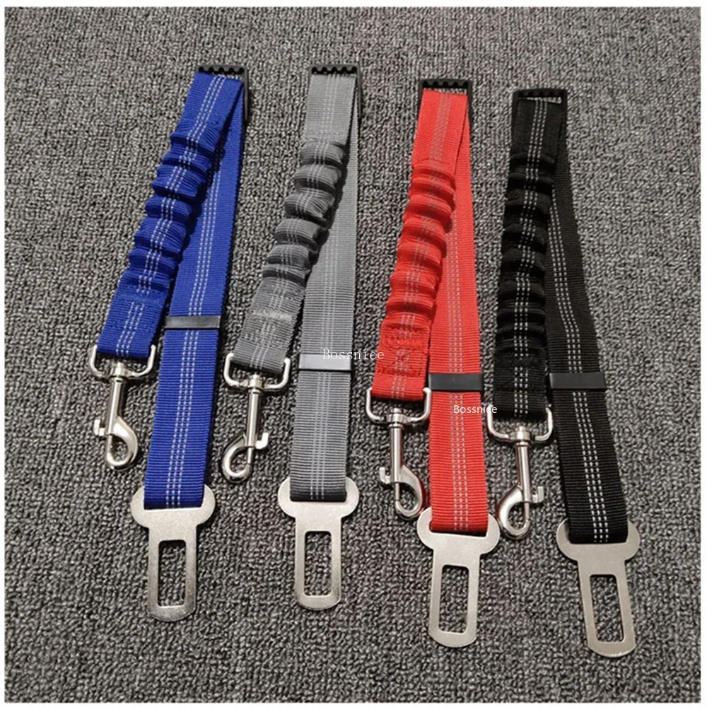 Adjustable Pet Dog Cat Car Seat Belt for Dogs Harness Leash Small Medium Travel Clip French Bulldog Dog Accessories