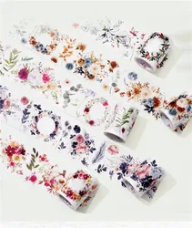 WT Studio Vintage Wild Rose Floral Washi PET Tape Planner DIY Card Making Scrapbooking Plan Decorative Sticker