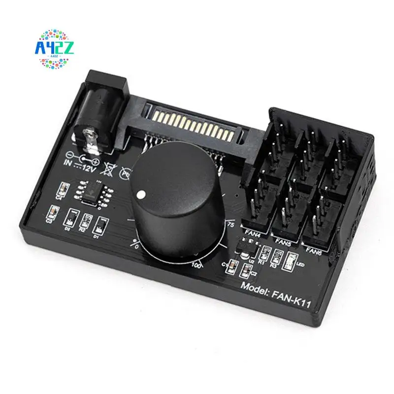 

A42Z-PWM Контроллер скорости вентилятора Высокая мощность Sata DC Power 4-контактный регулятор вентилятора NAS Серверный вентилятор Управление скоростью ШИМ Регулировка скорости