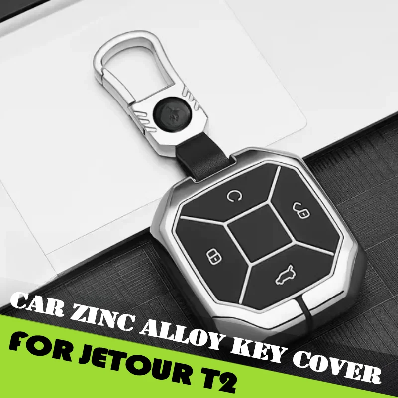 

Car Key Cover Fit for Jetour Traveller T2 2023 2024 2025 Zinc Alloy Key Protective Case Car Key Decorate Accessories