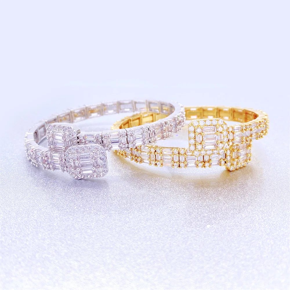 

Icedminer FULL Square Zircon Chain Iced Out Bracelets For Men Women Hip Hop Miami Chain Goth Jewelry Free Shipping