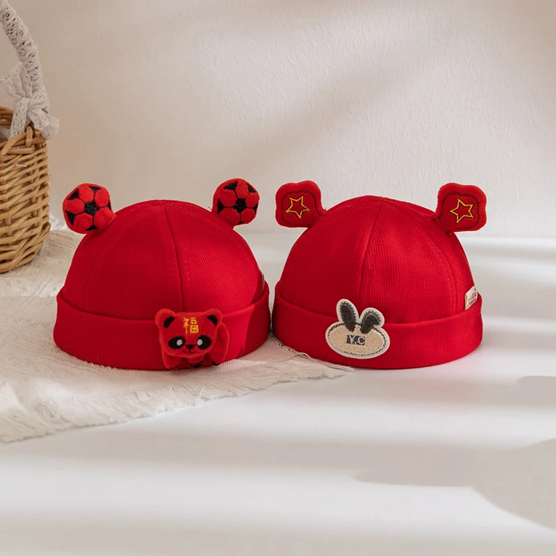 New Fashion Hats Soft Baby Hats Red Themed Hats Warm Hats Small Caps Breathable Hats For Babies Toddlers Newborn Children