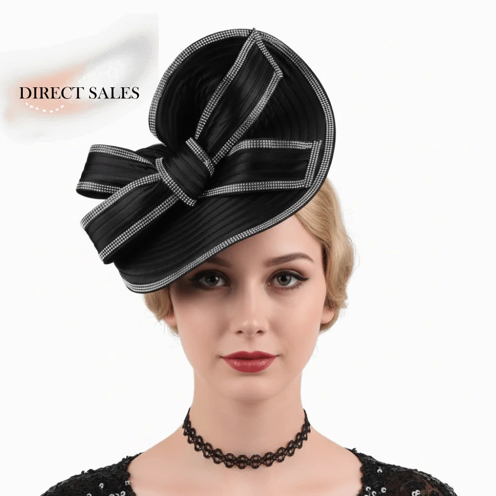 

Fashion Exquisite Vintage Fascinator Hat Elegant Sweet Bride Headdress Top Hat Hair Hoop Masquerade Hair Band Wedding
