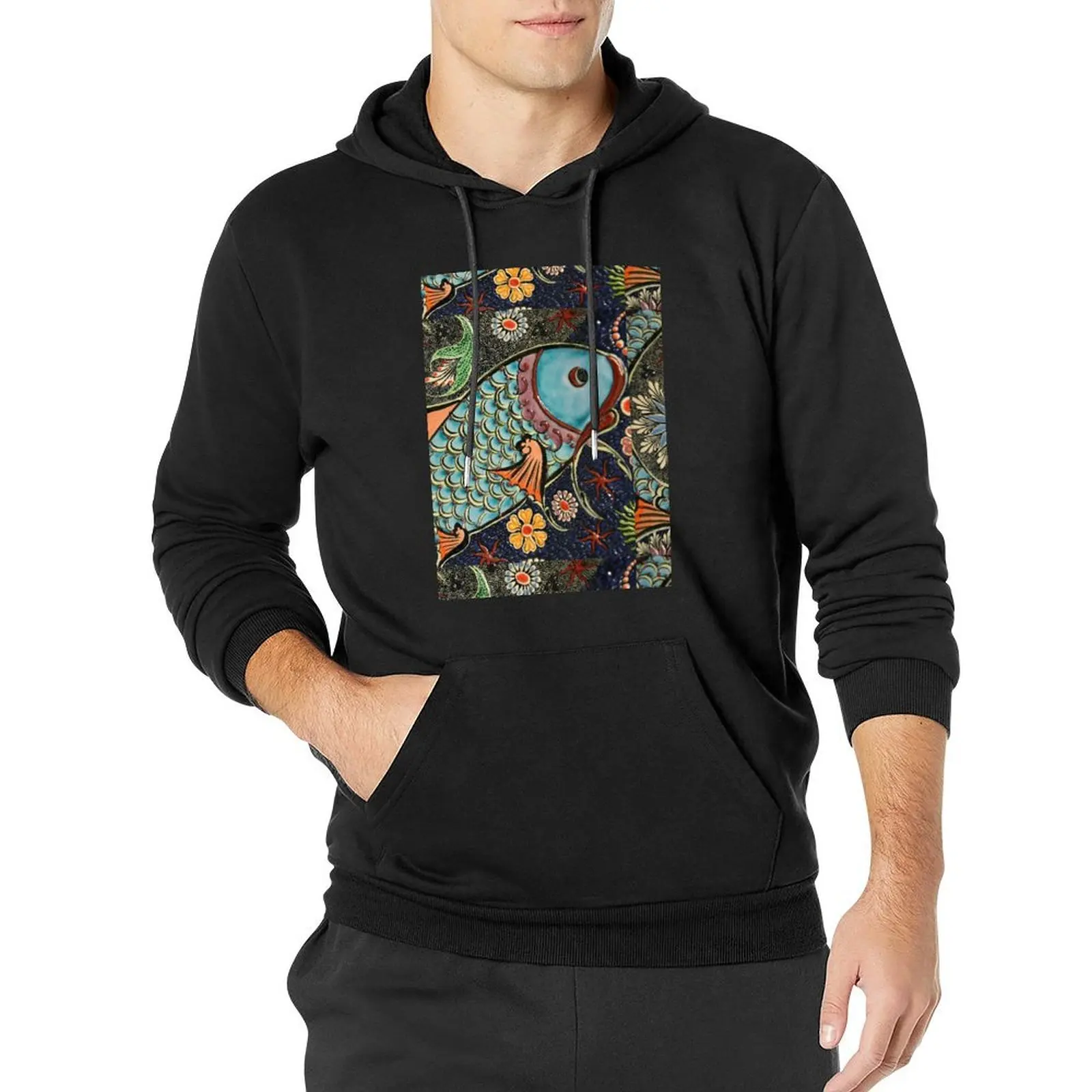 

Asian Style Art - Fish Pullover Hoodie men wear anime hoodie