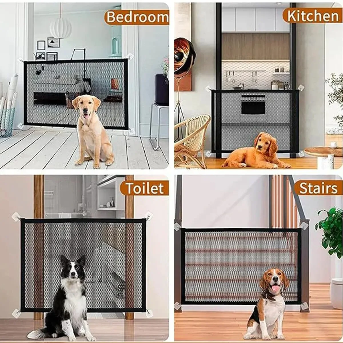 Baby Safety Gate Pet Barrier Fence Portable Mesh Stairs Entrance Indoor Gate Dogs Separation Guard Isolated Baby Hooks Playpen