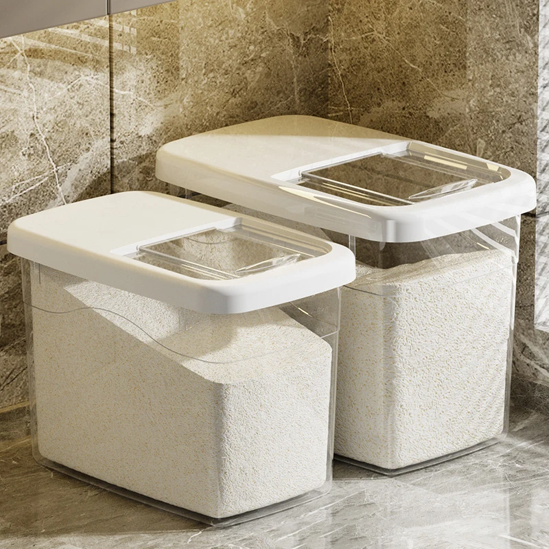 

15/20 кг бытовой контейнер для риса с крышкой утолщенный прозрачный влагостойкий контейнер для хранения с защитой от насекомых