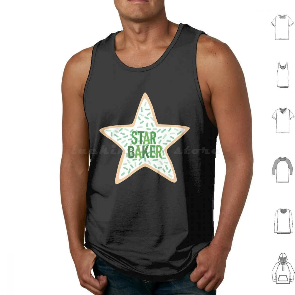 Star Baker Sugar Cookie-Green Tank Tops Vest Sleeveless Star Baker Sugar Cookie Green Mary Berry Paul Hollywood Ready Set