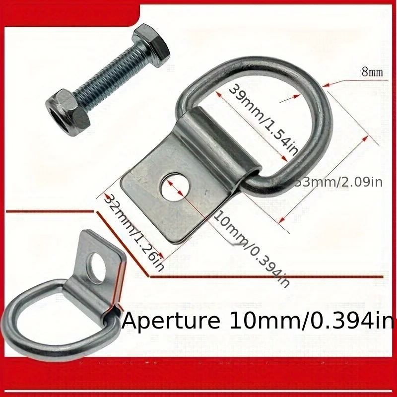 Picture 5: 1pcs Automobile Fixed Pull Ring Truck Cargo Fixed Hanging Ring Silver Comapct Durable Car Trailer Hook Trailer Accessories