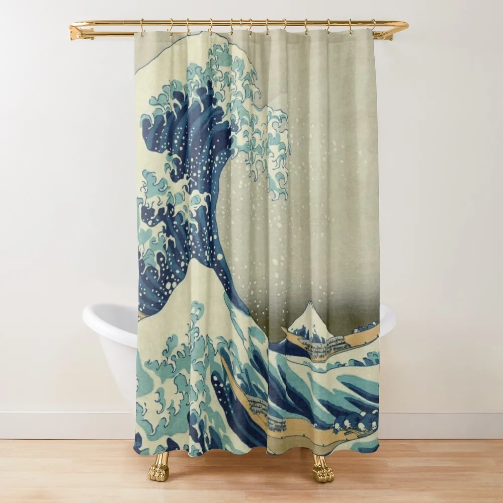 The Classic Japanese Great Wave off Kanagawa by Hokusai Shower Curtain Anime Shower Luxury Bathroom Anime Bathroom Curtain