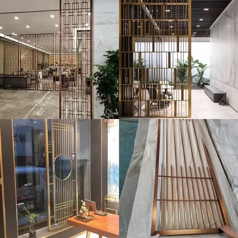 Custom Stainless Steel Cutout Screen Partition for Room Divider Privacy Panel Decorative Metal Separator