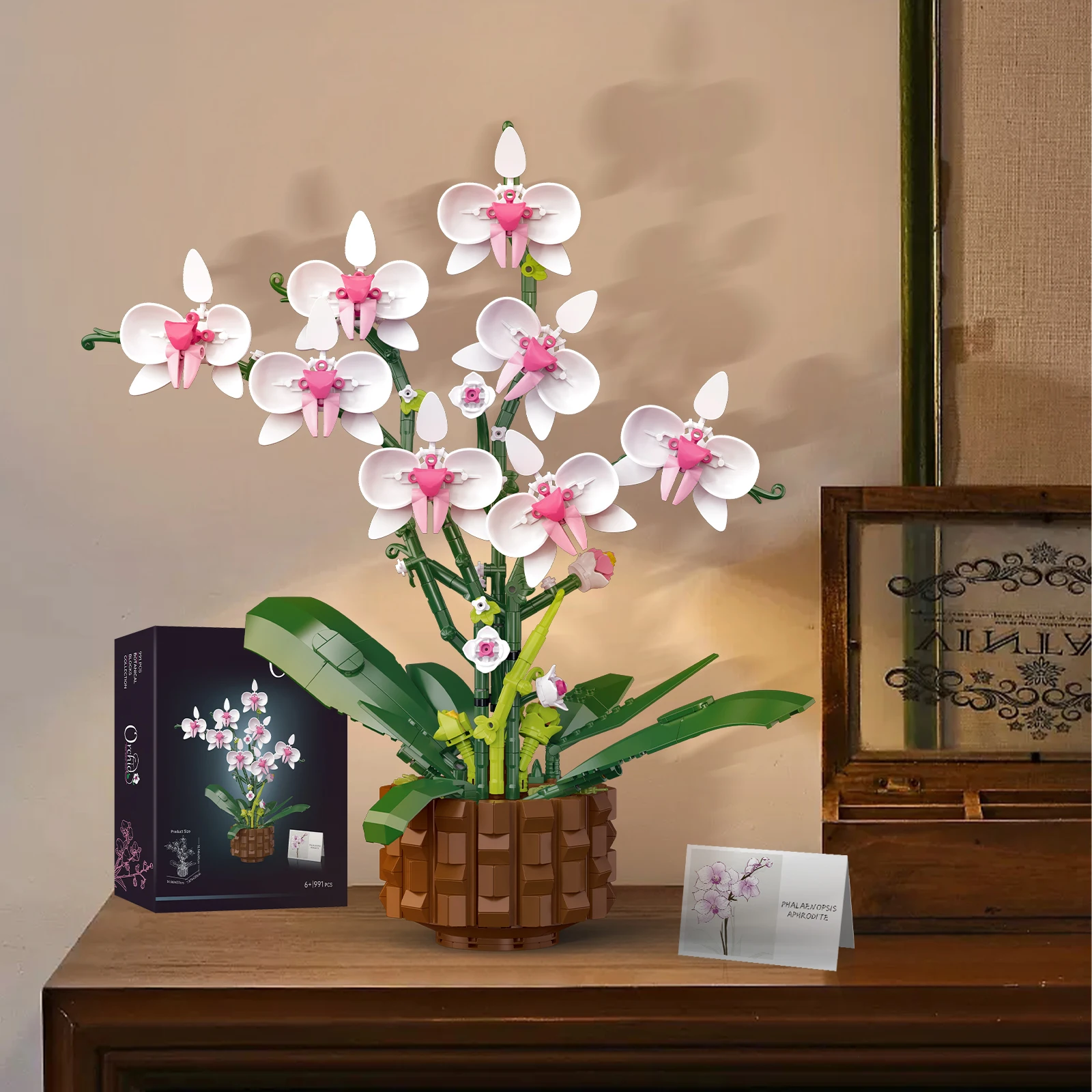 

Игровой набор-конструктор: Орхидея в горшке, пластиковые цветочные игрушки для домашнего декора, совместимые с деталями Лего, подарки для девочек