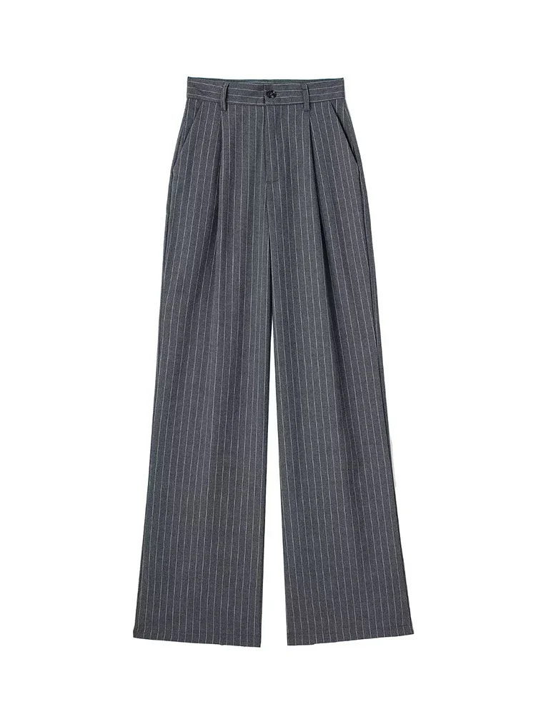 Willshela Women Fashion Solid Pleated Front Zipper Wide Leg Pants Vintage High Waist Full Length Female Chic Lady Trousers